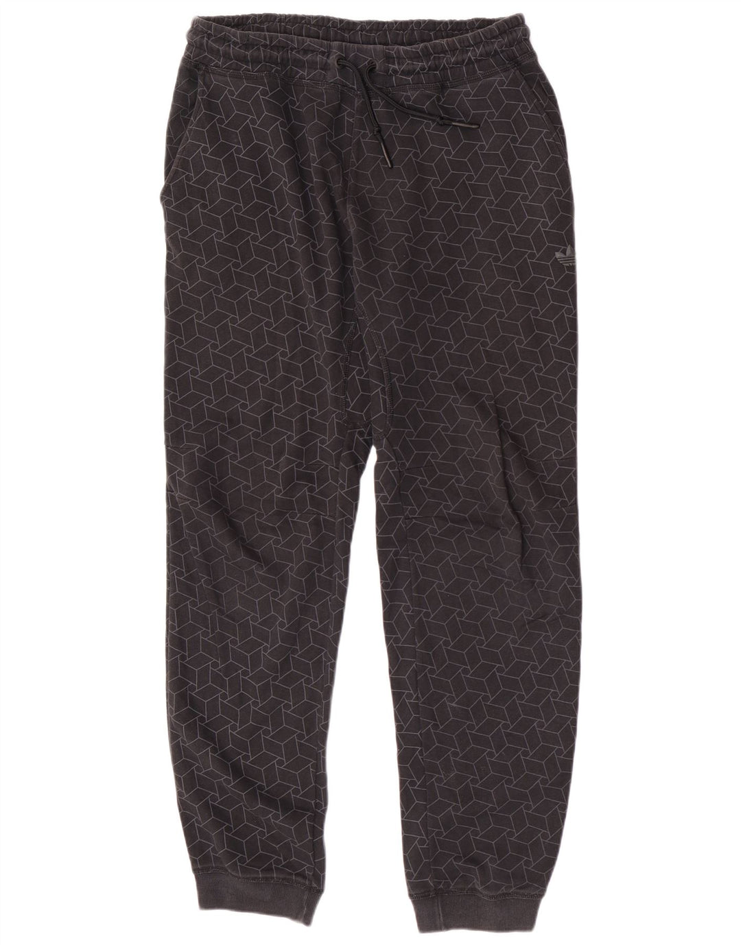 Adidas Mens Tracksuit Trousers Joggers Medium Grey Geometric Cotton