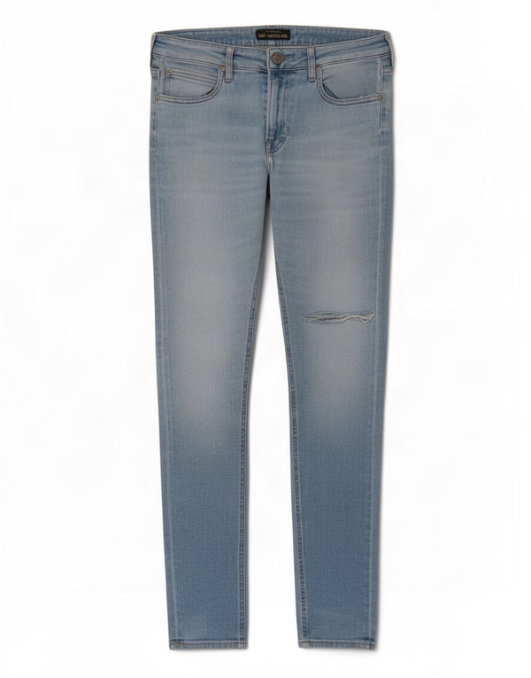 Lee Mens Malone Distressed Skinny Jeans W32 L32 Blue Cotton