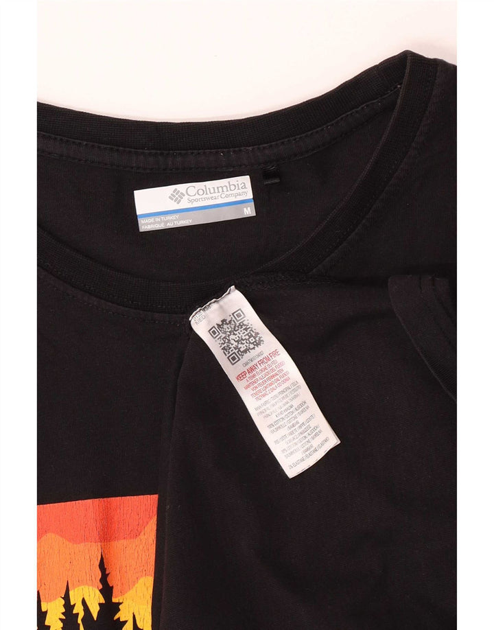 Columbia Mens Graphic T-Shirt Top Medium Black Cotton