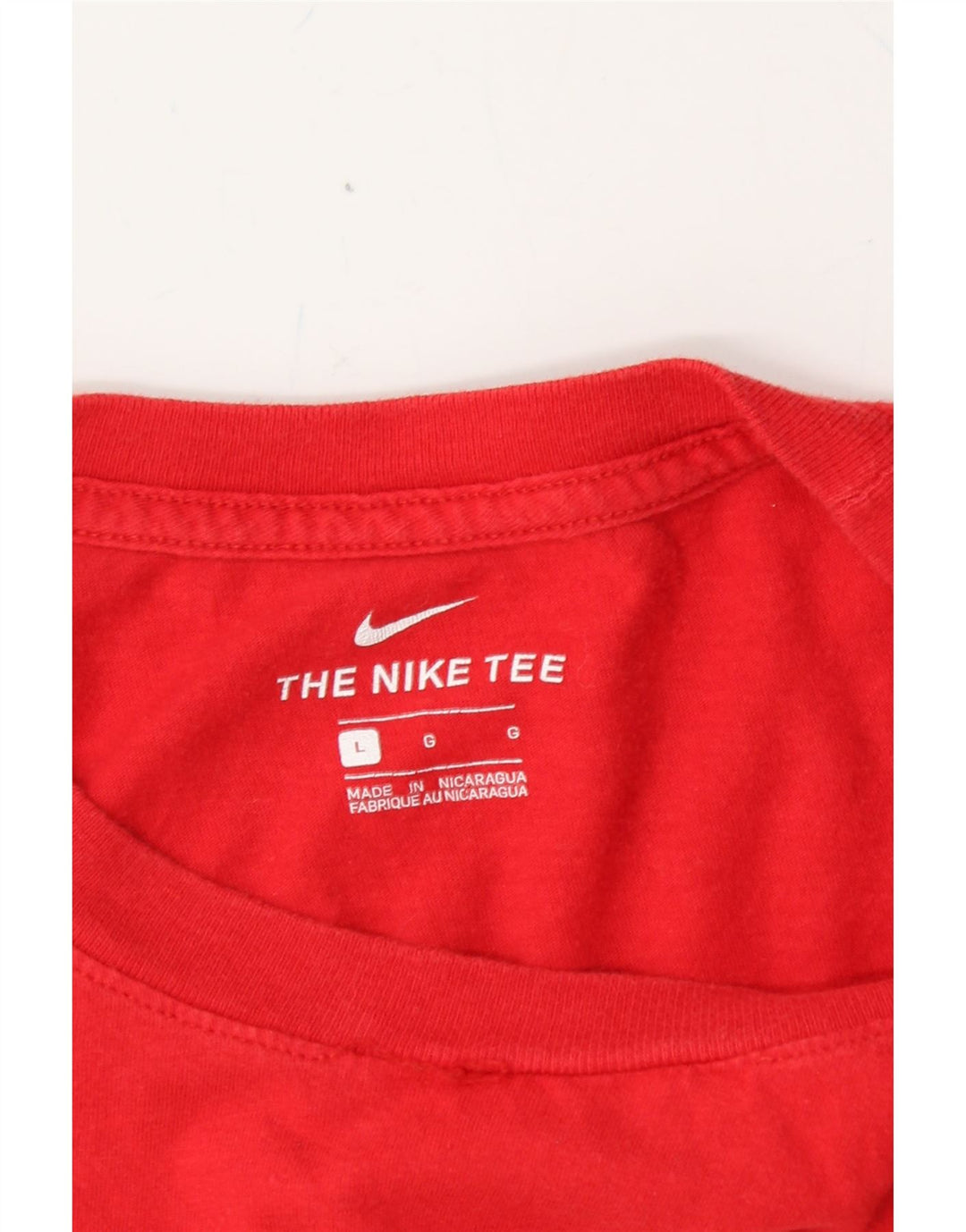 NIKE Mens Graphic T-Shirt Top Large Red Vintage Nike and Second-Hand Nike from Messina Hembry 