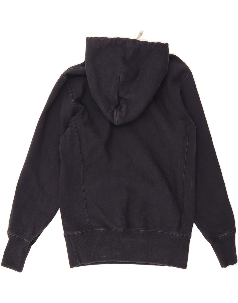 CHAMPION Womens Reverse Weave Graphic Hoodie Jumper UK 10 Small Navy Blue Vintage Champion and Second-Hand Champion from Messina Hembry 