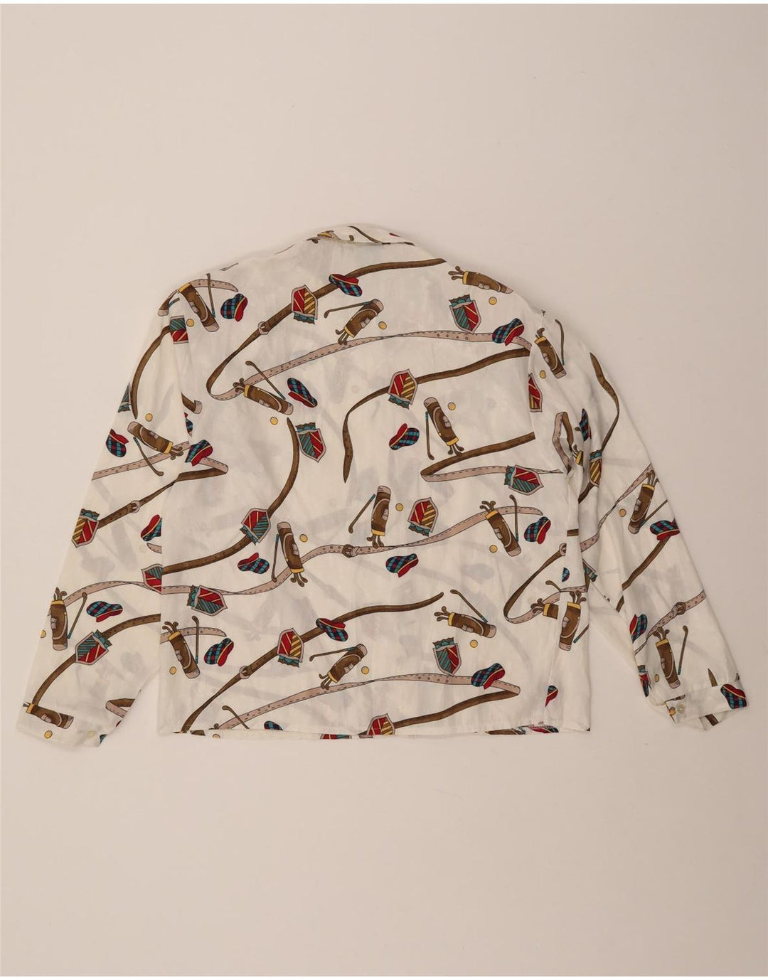 CANDA Womens Abstract Pattern Shirt Blouse IT 46 Large White Polyester