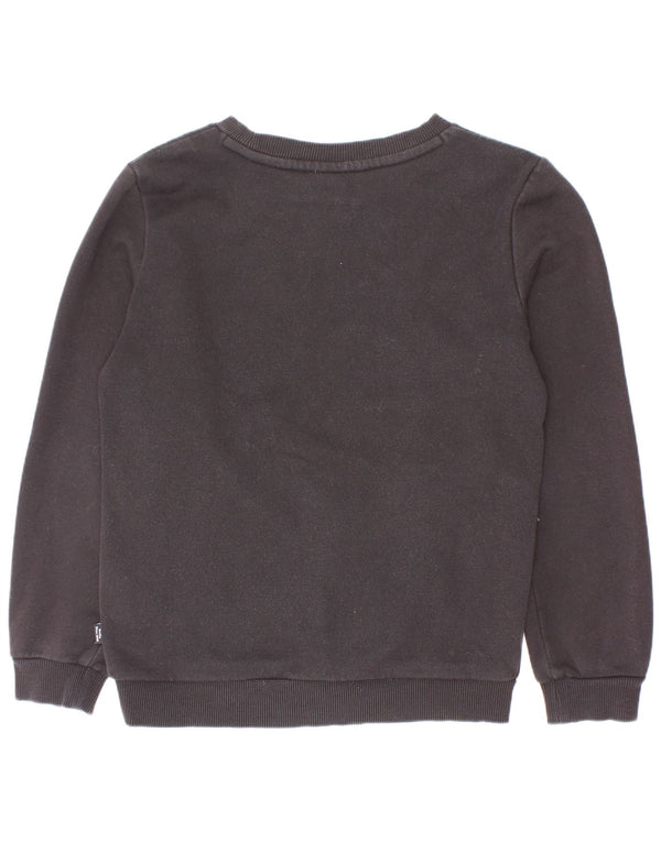 Puma Boys Graphic Sweatshirt Jumper 7-8 Years Black Cotton