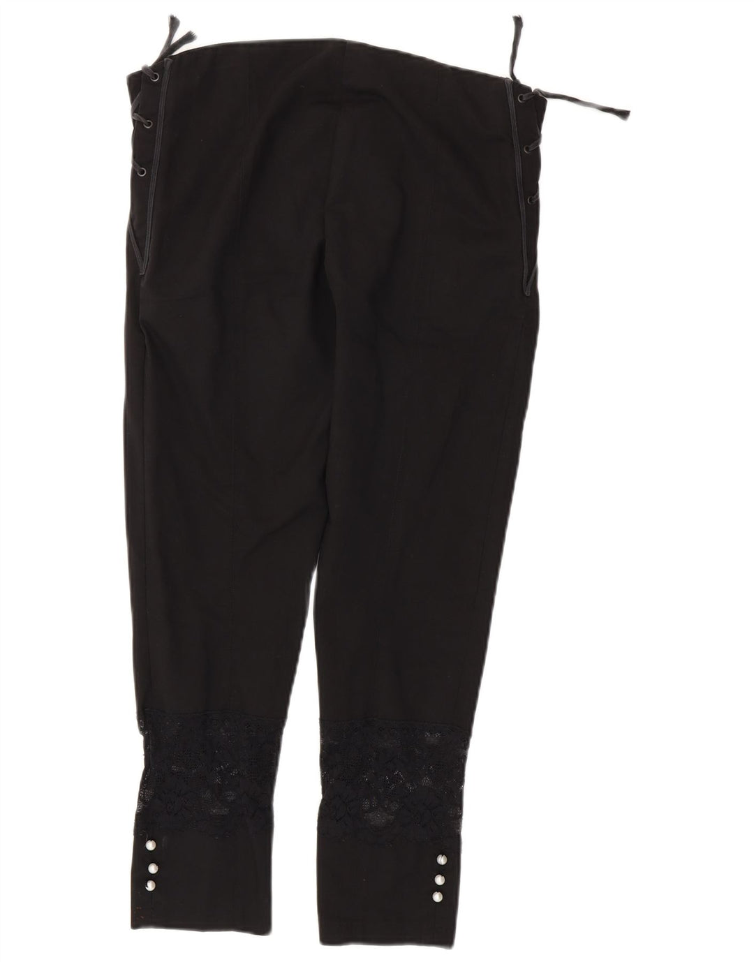 Vintage Womens Slim Cropped Trousers W34 L25 Black