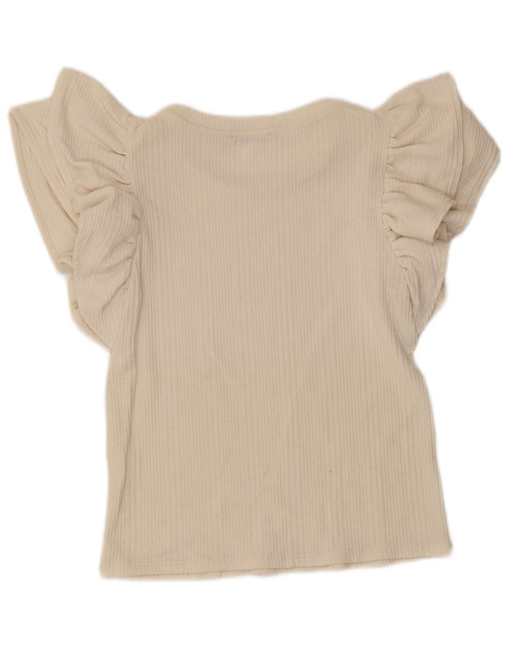 Zara Womens Crop Blouse Top UK 12 Medium Beige