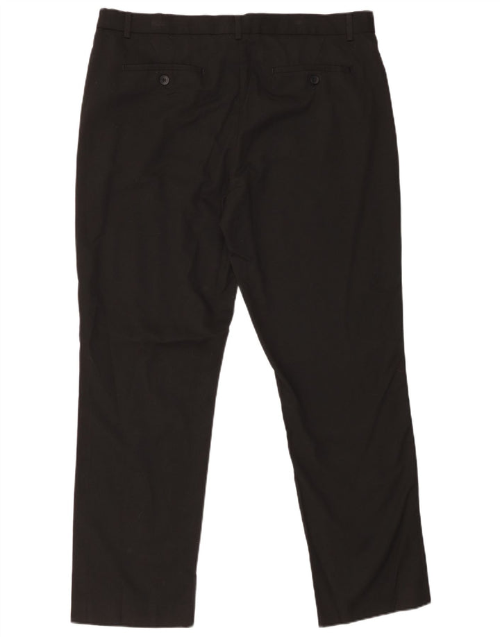 CALVIN KLEIN Mens Slim Chino Trousers W36 L30 Black Polyester