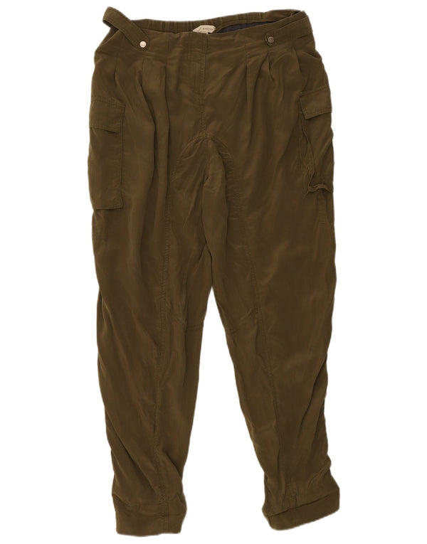 Ted Baker Womens High Waist Cargo Trousers Size 3 Medium W34 L28 Khaki
