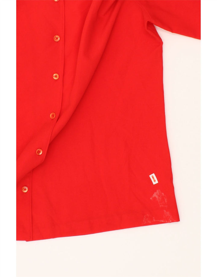 VINTAGE Womens Shirt Blouse UK 16 Large  Red Polyester Vintage Vintage and Second-Hand Vintage from Messina Hembry 