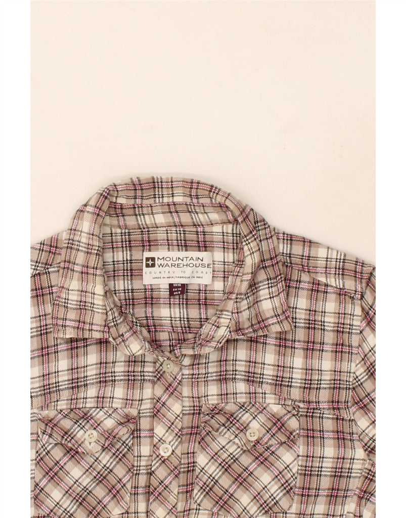 MOUNTAIN WAREHOUSE Womens Flannel Shirt UK 10 Small Pink Check Cotton Vintage Mountain Warehouse and Second-Hand Mountain Warehouse from Messina Hembry 