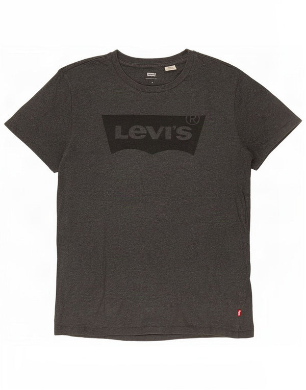 Levi's Mens Graphic T-Shirt Top Small Grey Flecked Cotton