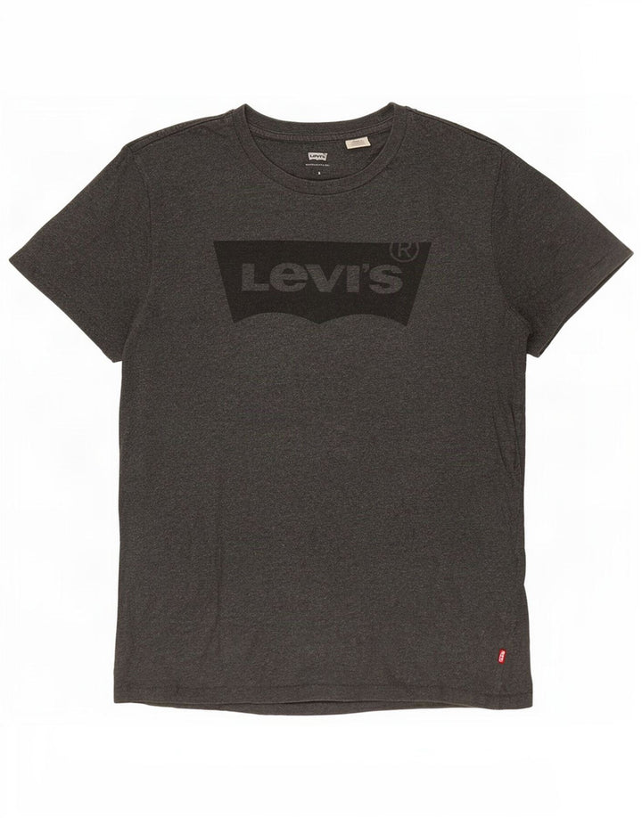 Levi's Mens Graphic T-Shirt Top Small Grey Flecked Cotton