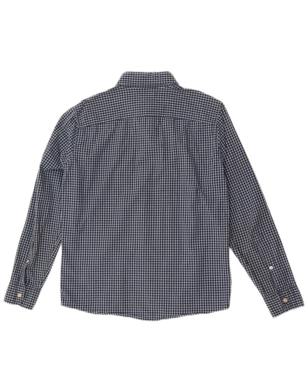 Hollister Mens Shirt Small Navy Blue Gingham Cotton