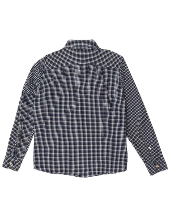 Hollister Mens Shirt Small Navy Blue Gingham Cotton