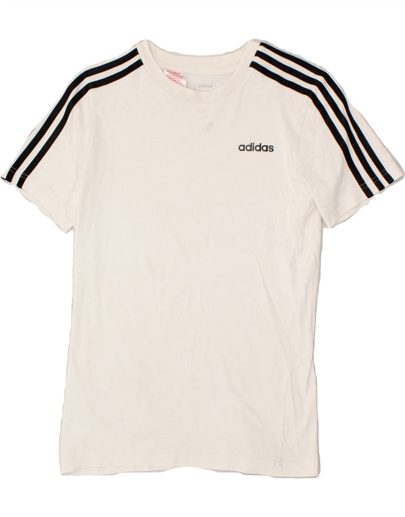 ADIDAS Boys T-Shirt Top 11-12 Years White Cotton | Vintage Adidas | Thrift | Second-Hand Adidas | Used Clothing | Messina Hembry 