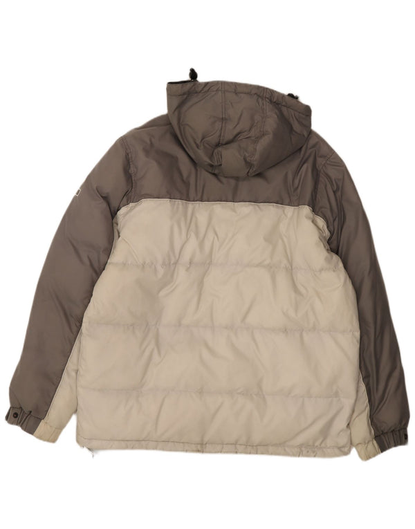 Champion Mens Hooded Padded Jacket UK 40 Large Grey Colourblock