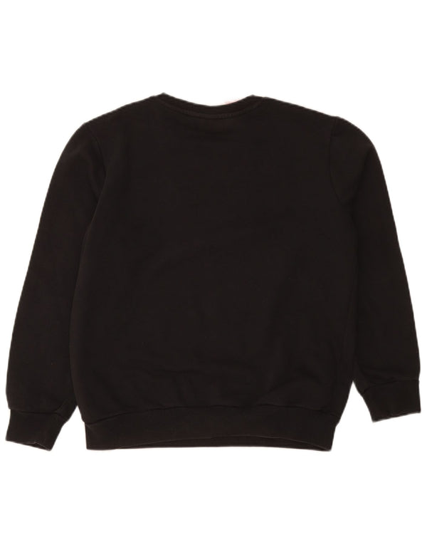 Adidas Boys Graphic Sweatshirt Jumper 13-14 Years Black Cotton