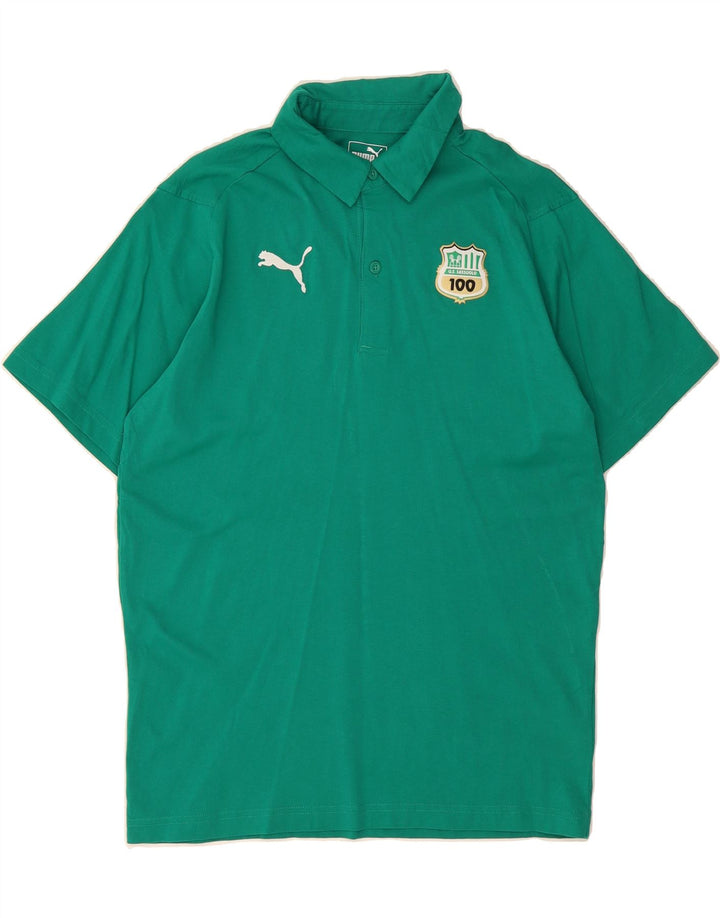 PUMA Mens Polo Shirt Medium Green Cotton Vintage Puma and Second-Hand Puma from Messina Hembry 