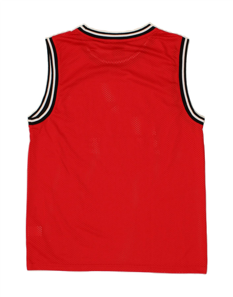 STARTER Mens Graphic Vest Top Medium Red Polyester Vintage Starter and Second-Hand Starter from Messina Hembry 