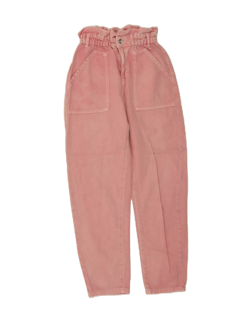 ZARA Womens High Waist Tapered Jeans EU 32 2XS W22 L26 Pink Cotton Vintage Zara and Second-Hand Zara from Messina Hembry 