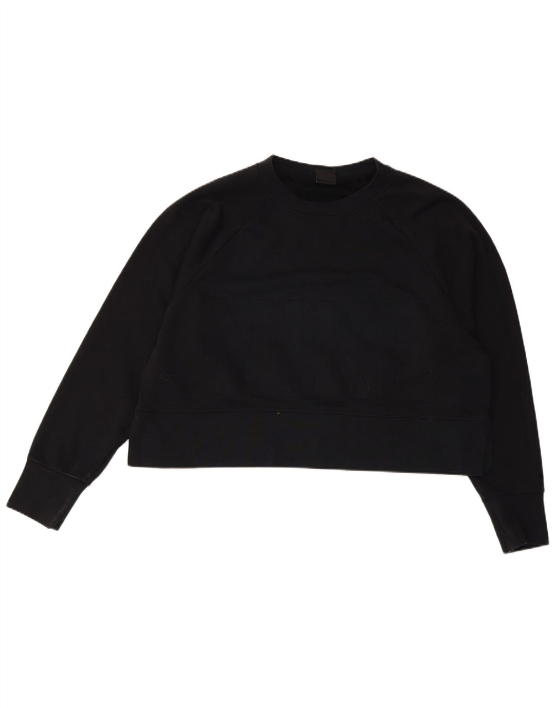 Nike Womens Dri Fit Graphic Oversized Sweatshirt Jumper UK 14 Medium Black