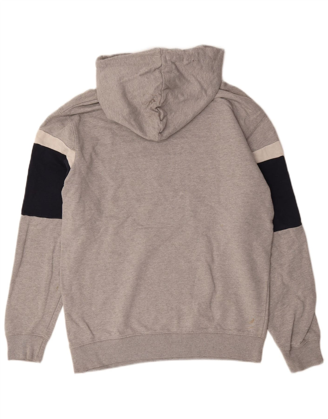 Zara Mens Hoodie Jumper Small Grey Colourblock Cotton