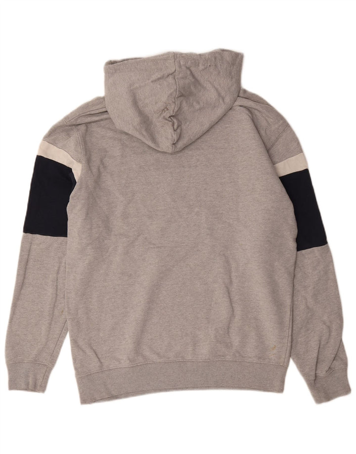 Zara Mens Hoodie Jumper Small Grey Colourblock Cotton