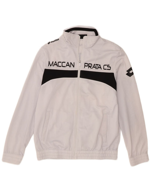 Lotto Mens Graphic Tracksuit Top Jacket Medium White Colourblock Polyester