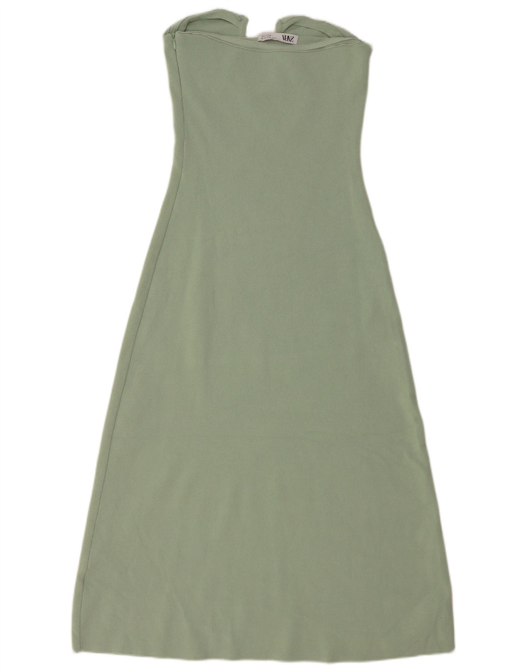 Zara Womens Strapless Dress UK 12 Medium Green Viscose