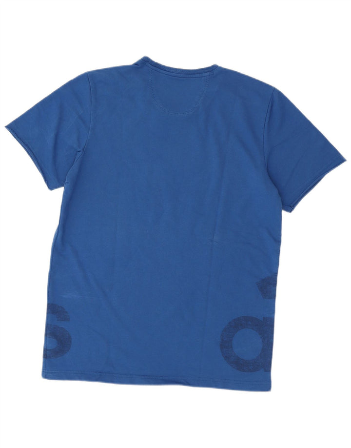 Adidas Mens Graphic T-Shirt Top Large Blue Cotton