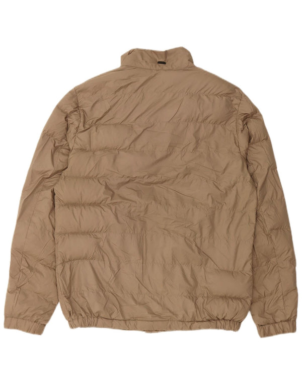 Massimo Dutti Mens Padded Jacket UK 36 Small Beige Polyester