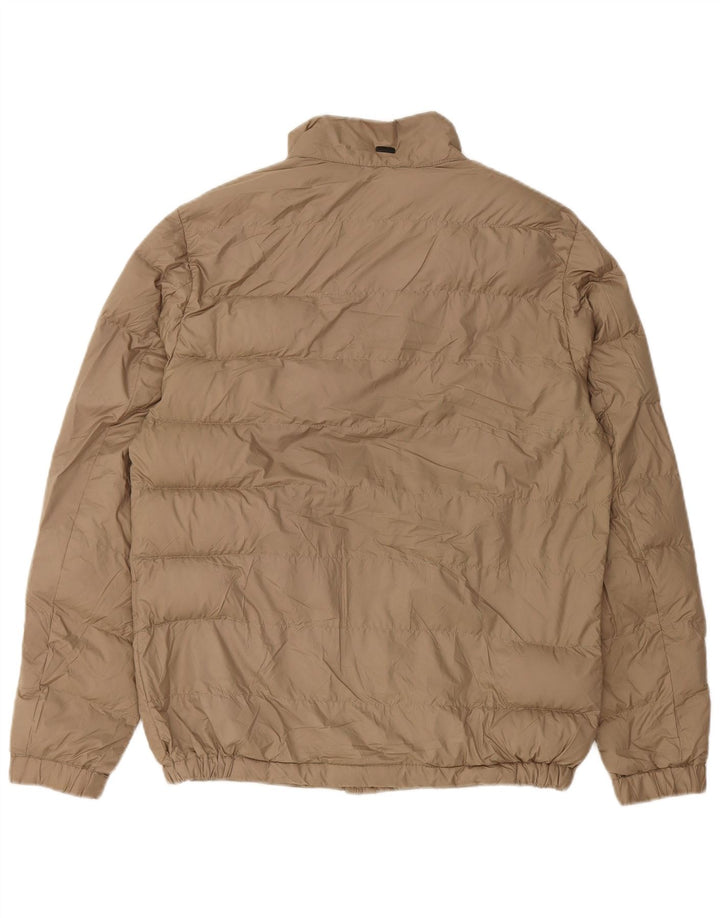 Massimo Dutti Mens Padded Jacket UK 36 Small Beige Polyester