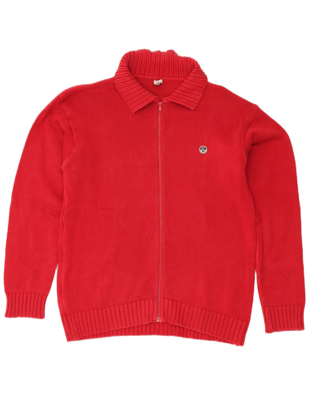 NORTH SAILS Mens Cardigan Sweater Large Red
