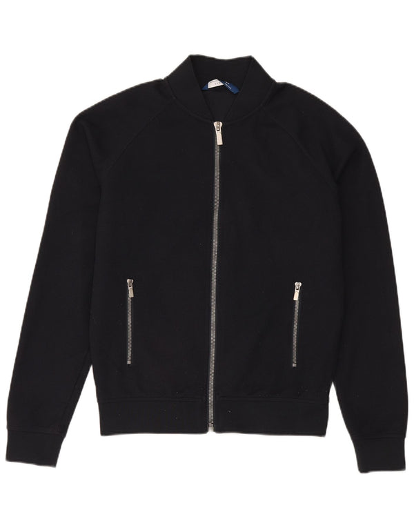 Zara Mens Tracksuit Top Jacket Medium Black Polyester