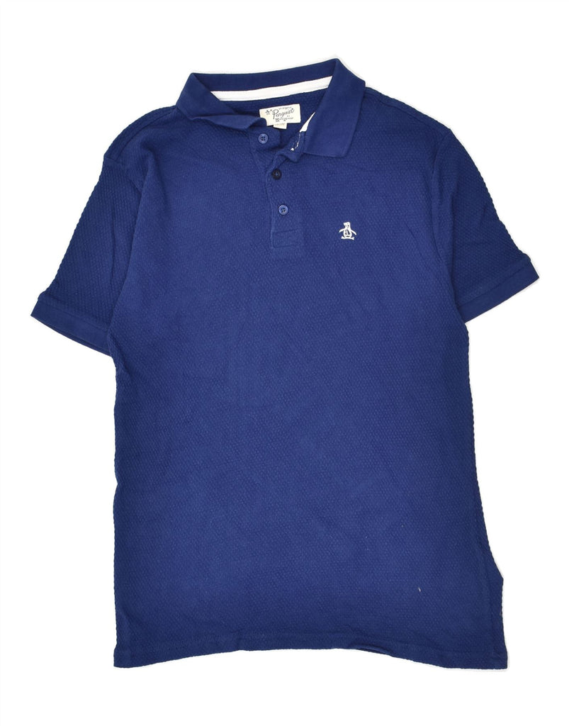 PENGUIN Boys Polo Shirt 12-13 Years Blue Cotton | Vintage Penguin | Thrift | Second-Hand Penguin | Used Clothing | Messina Hembry 