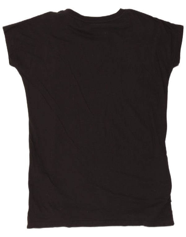 Reebok Womens Oversized Graphic T-Shirt Top UK 12/14 Medium Black