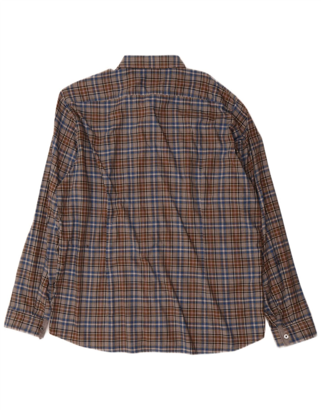 Hugo Boss Mens Regular Fit Shirt XL Brown Check Cotton