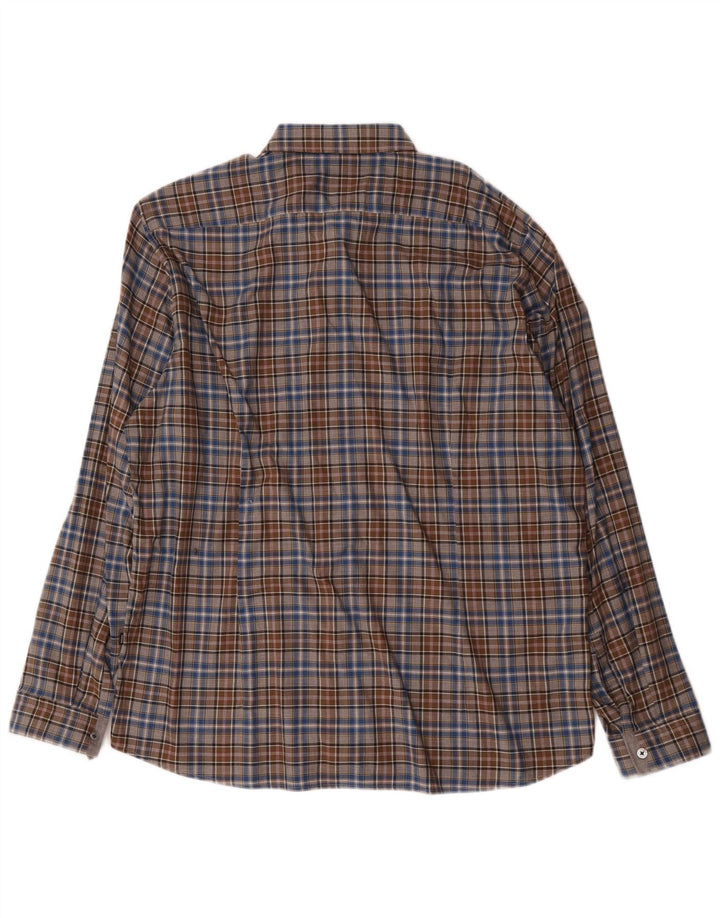 Hugo Boss Mens Regular Fit Shirt XL Brown Check Cotton