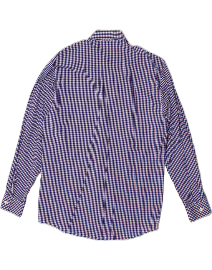 STEFANEL Womens Shirt UK 10 Small Navy Blue Gingham Vintage Stefanel and Second-Hand Stefanel from Messina Hembry 