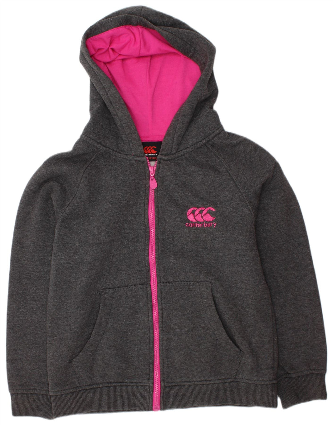 CANTERBURY Girls Zip Hoodie Sweater 7-8 Years Grey