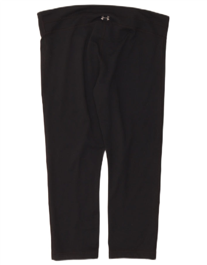 Under Armour Womens Capri Leggings UK 16 Large  Black Polyester