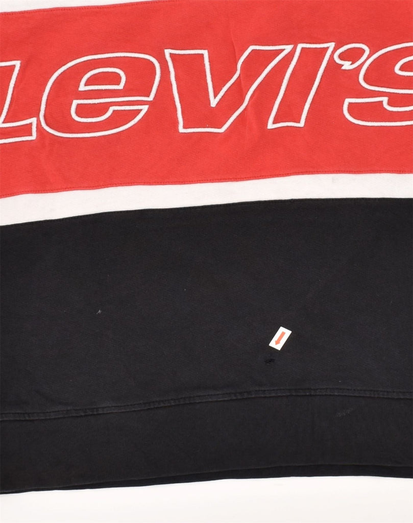 LEVI'S Mens Graphic Sweatshirt Jumper Medium Black Colourblock Cotton | Vintage Levi's | Thrift | Second-Hand Levi's | Used Clothing | Messina Hembry 