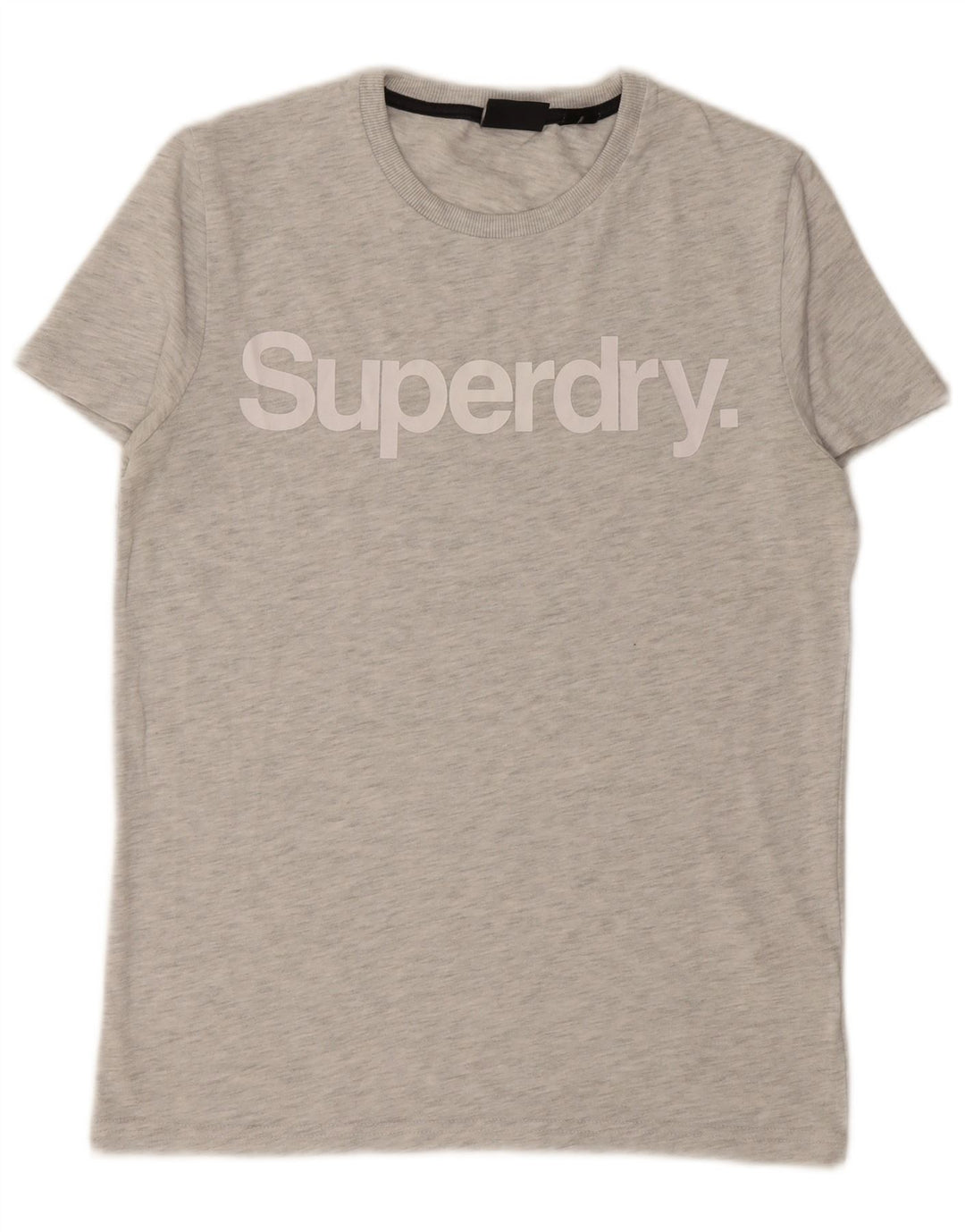 SUPERDRY Mens Graphic T-Shirt Top Medium Grey Flecked Cotton