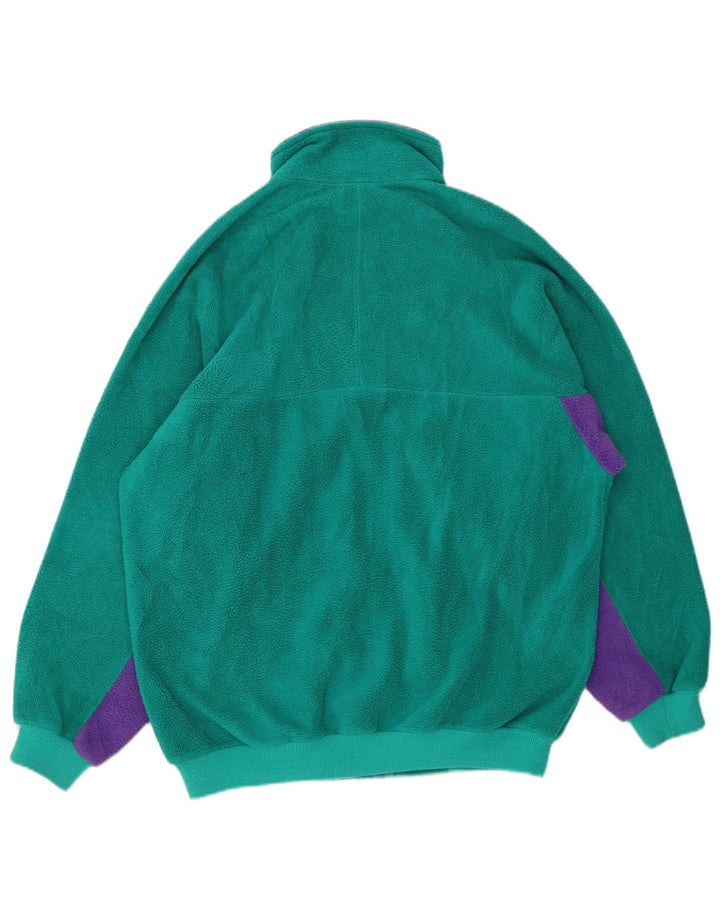 THINK PINK Womens Fleece Full Tracksuit IT 42 Medium  Green Colourblock