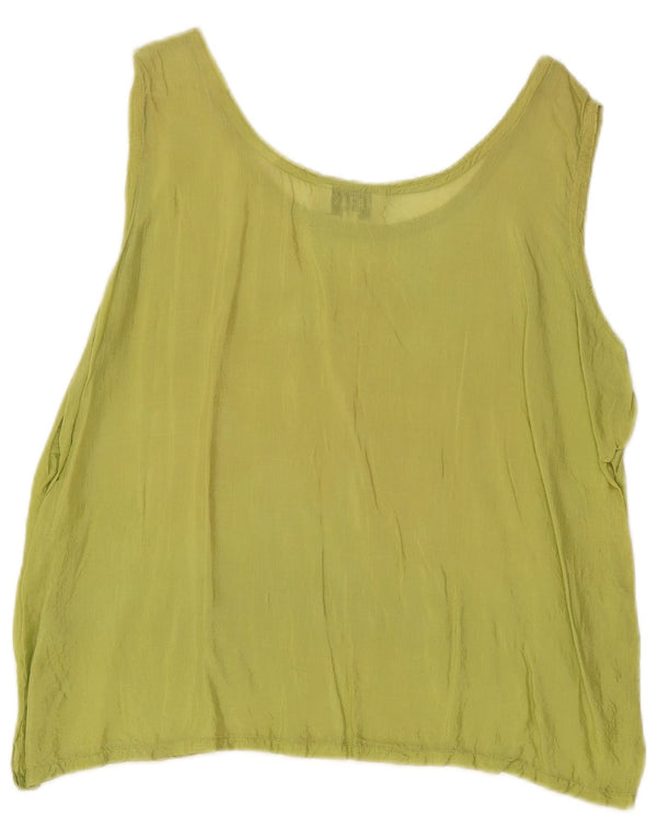 Amaranto Womens Sleeveless Oversized Blouse Top UK 14 Medium Green Viscose