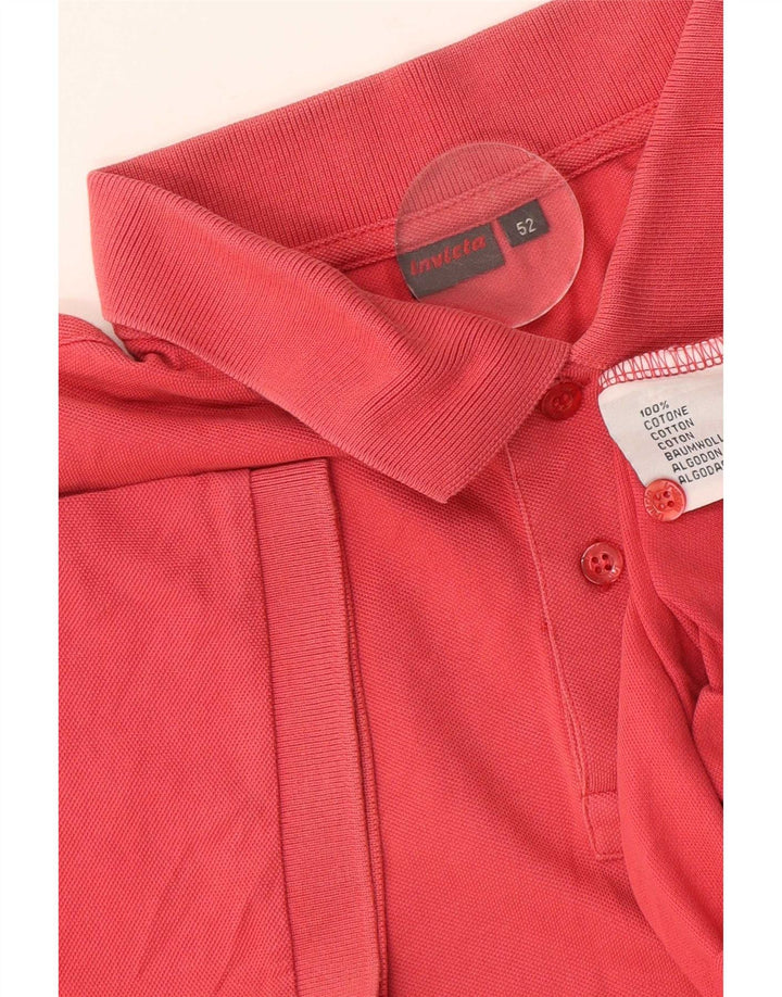 Invicta Mens Polo Shirt IT 52 Large Pink Cotton