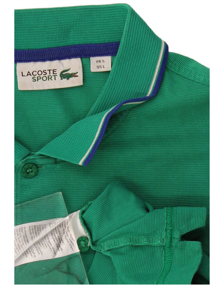 LACOSTE Mens Polo Shirt Size 5 Large Green Cotton