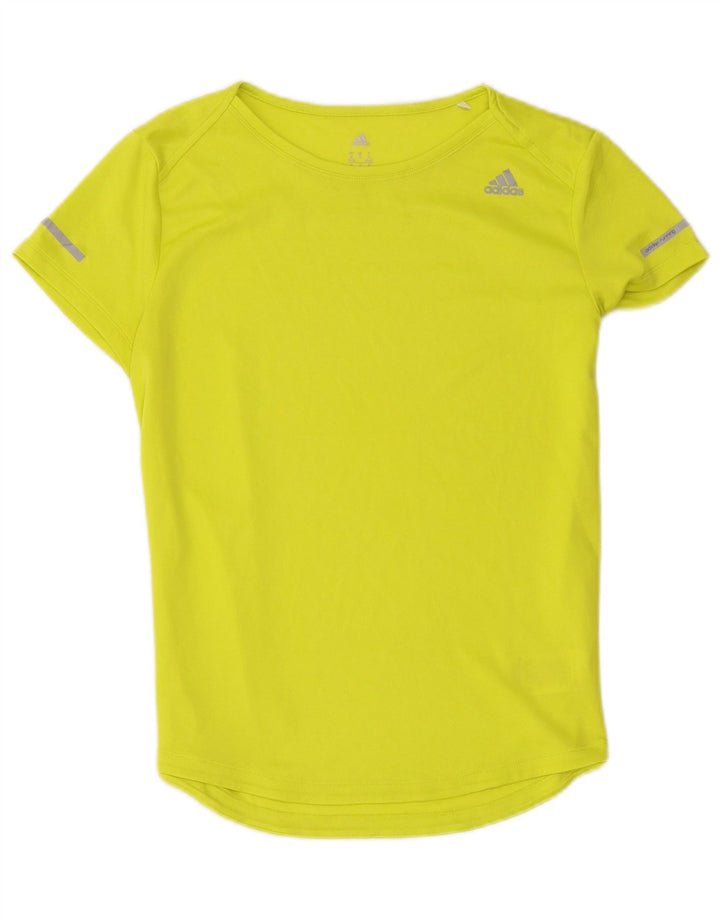 Adidas Womens T-Shirt Top UK 12/14 Medium Green Polyester