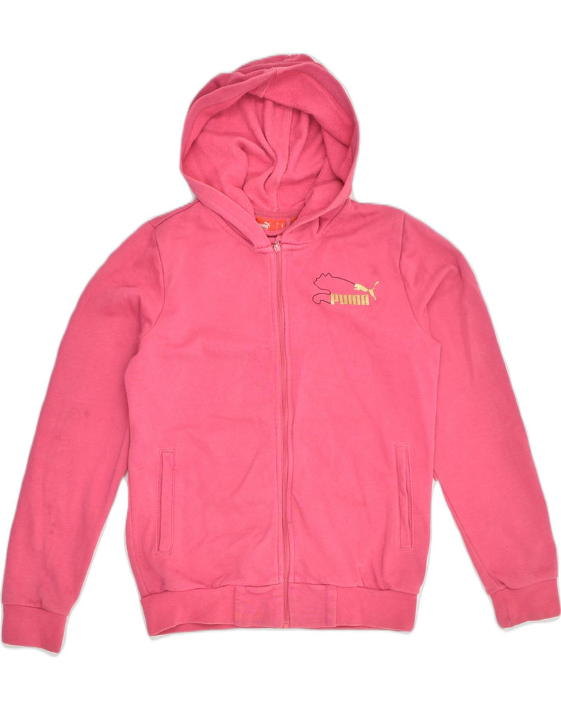 PUMA Womens Zip Hoodie Sweater Size 30/32 XS Pink Cotton | Vintage Puma | Thrift | Second-Hand Puma | Used Clothing | Messina Hembry 