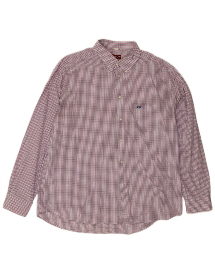 Carrera Mens Regular Fit Shirt 3XL Purple Check Cotton