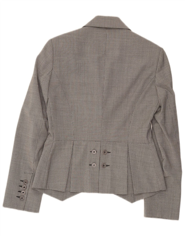 Germano Zama Womens 2 Button Blazer Jacket UK 12 Medium Grey Check